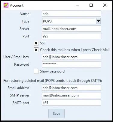 The mailbox form